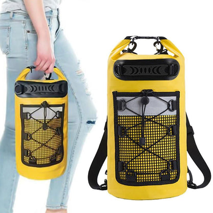 Roll-Top Backpack Dry Bag with Handle for Fishing Boating and Camping Yellow - M V1308-DSZKI-273-2