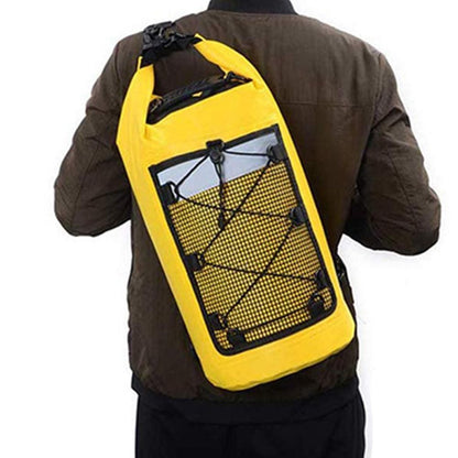 Roll-Top Backpack Dry Bag with Handle for Fishing Boating and Camping Yellow - L V1308-DSZKI-273-3