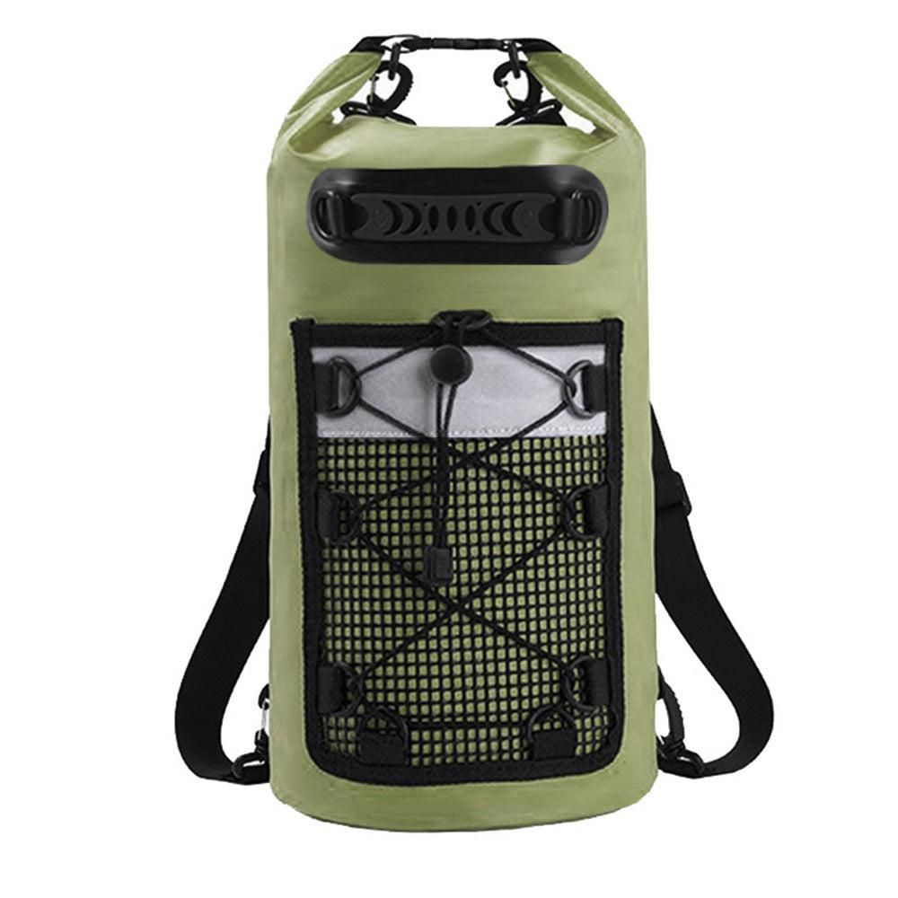 Roll-Top Backpack Dry Bag with Handle for Fishing Boating and Camping Green - S V1308-DSZKI-274-1