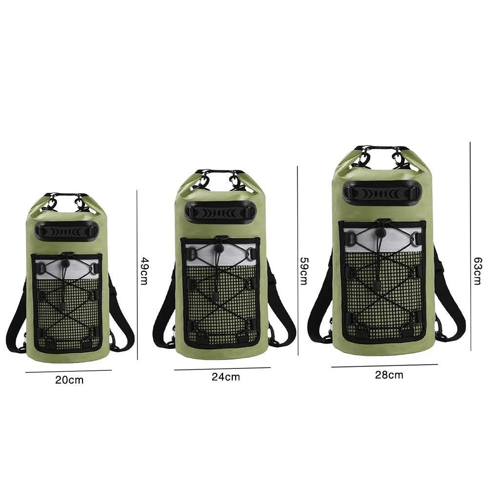 Roll-Top Backpack Dry Bag with Handle for Fishing Boating and Camping Green - S V1308-DSZKI-274-1