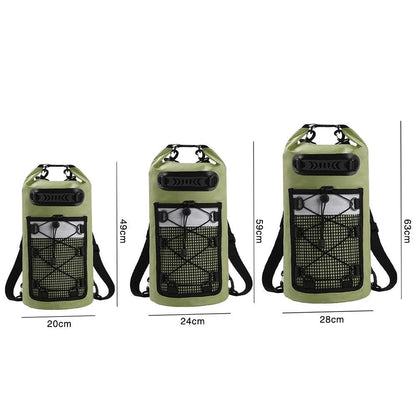 Roll-Top Backpack Dry Bag with Handle for Fishing Boating and Camping Green - S V1308-DSZKI-274-1