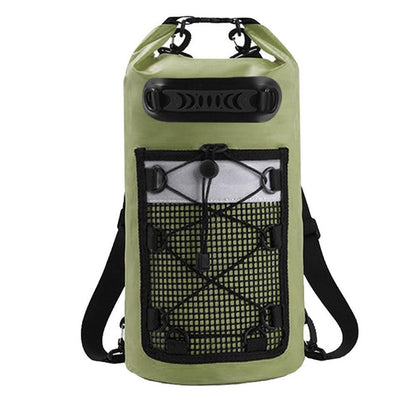 Roll-Top Backpack Dry Bag with Handle for Fishing Boating and Camping Green - M V1308-DSZKI-274-2