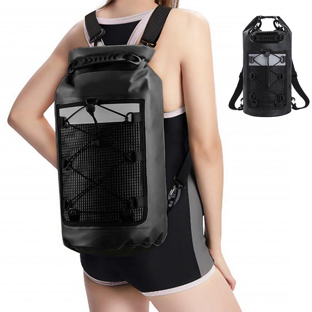 Roll-Top Backpack Dry Bag with Handle for Fishing Boating and Camping Green - L V1308-DSZKI-274-3