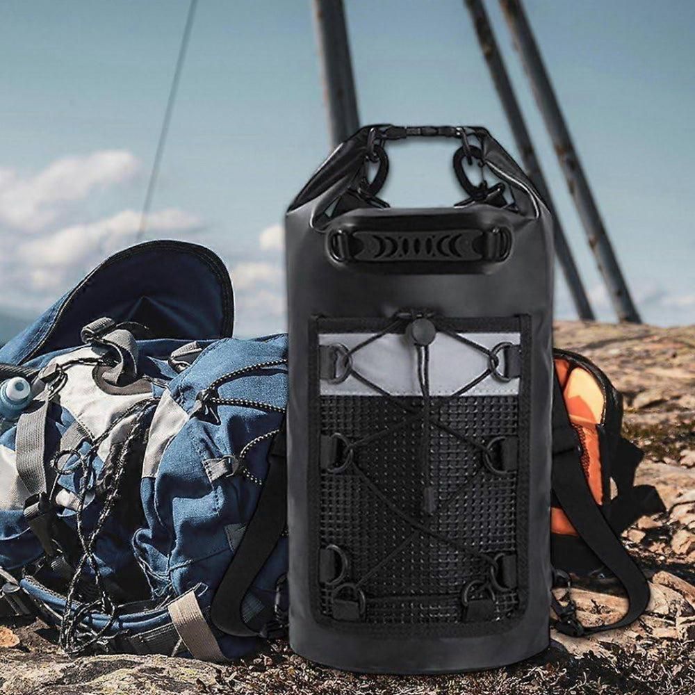 Roll-Top Backpack Dry Bag with Handle for Fishing Boating and Camping Black - S V1308-DSZKI-275-1