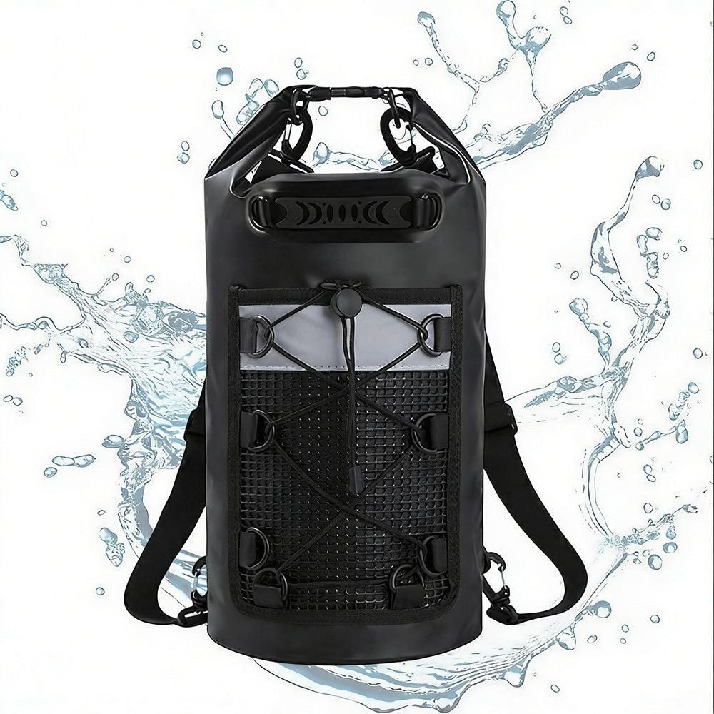 Roll-Top Backpack Dry Bag with Handle for Fishing Boating and Camping Black - M V1308-DSZKI-275-2