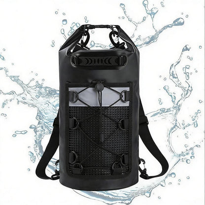 Roll-Top Backpack Dry Bag with Handle for Fishing Boating and Camping Black - M V1308-DSZKI-275-2