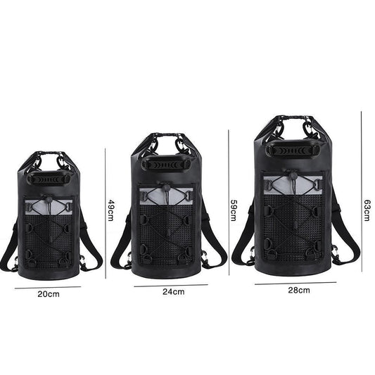 Roll-Top Backpack Dry Bag with Handle for Fishing Boating and Camping Black - L V1308-DSZKI-275-3