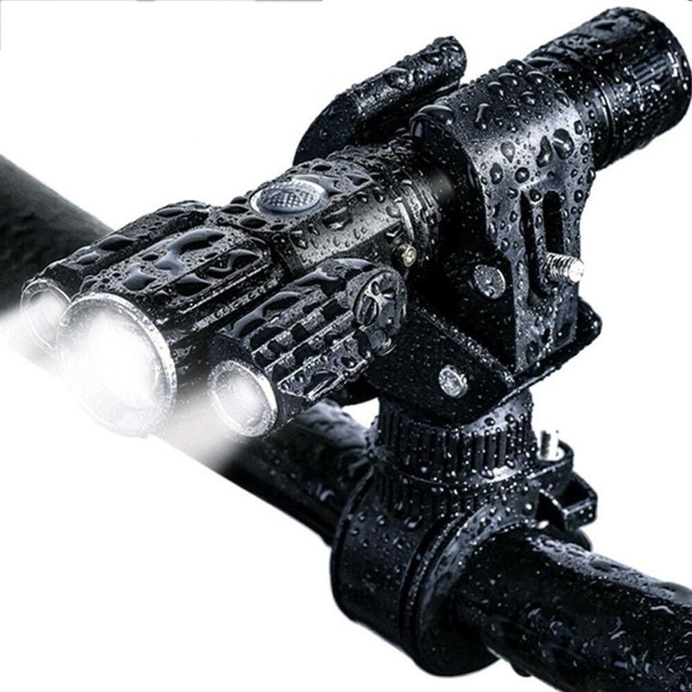 3-Head USB Rechargeable Headlight With Bracket for Night Cycling V1308-DSZKI-279