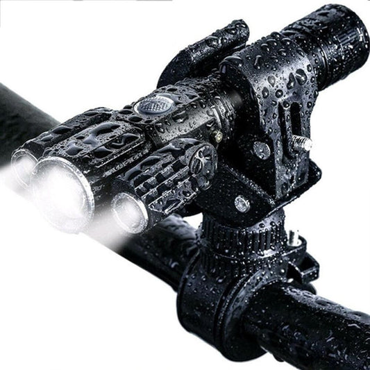 3-Head USB Rechargeable Headlight With Bracket for Night Cycling V1308-DSZKI-279