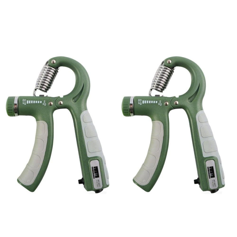 2PCS Adjustable Hand Grip Strengthener with Built-In Counter for Finger and Forearm Training Green V1308-DSZKI-281-3