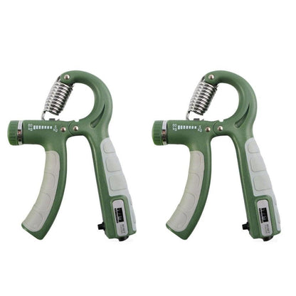 2PCS Adjustable Hand Grip Strengthener with Built-In Counter for Finger and Forearm Training Green V1308-DSZKI-281-3