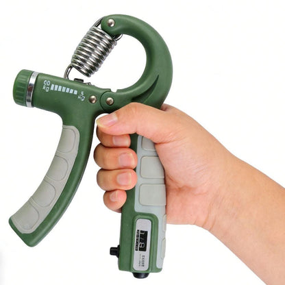 2PCS Adjustable Hand Grip Strengthener with Built-In Counter for Finger and Forearm Training Green V1308-DSZKI-281-3