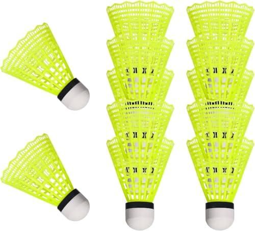 Durable Nylon Badminton Shuttlecocks Indoor Outdoor Training Recreational Yellow 12 Pack V1308-DSZKI-283