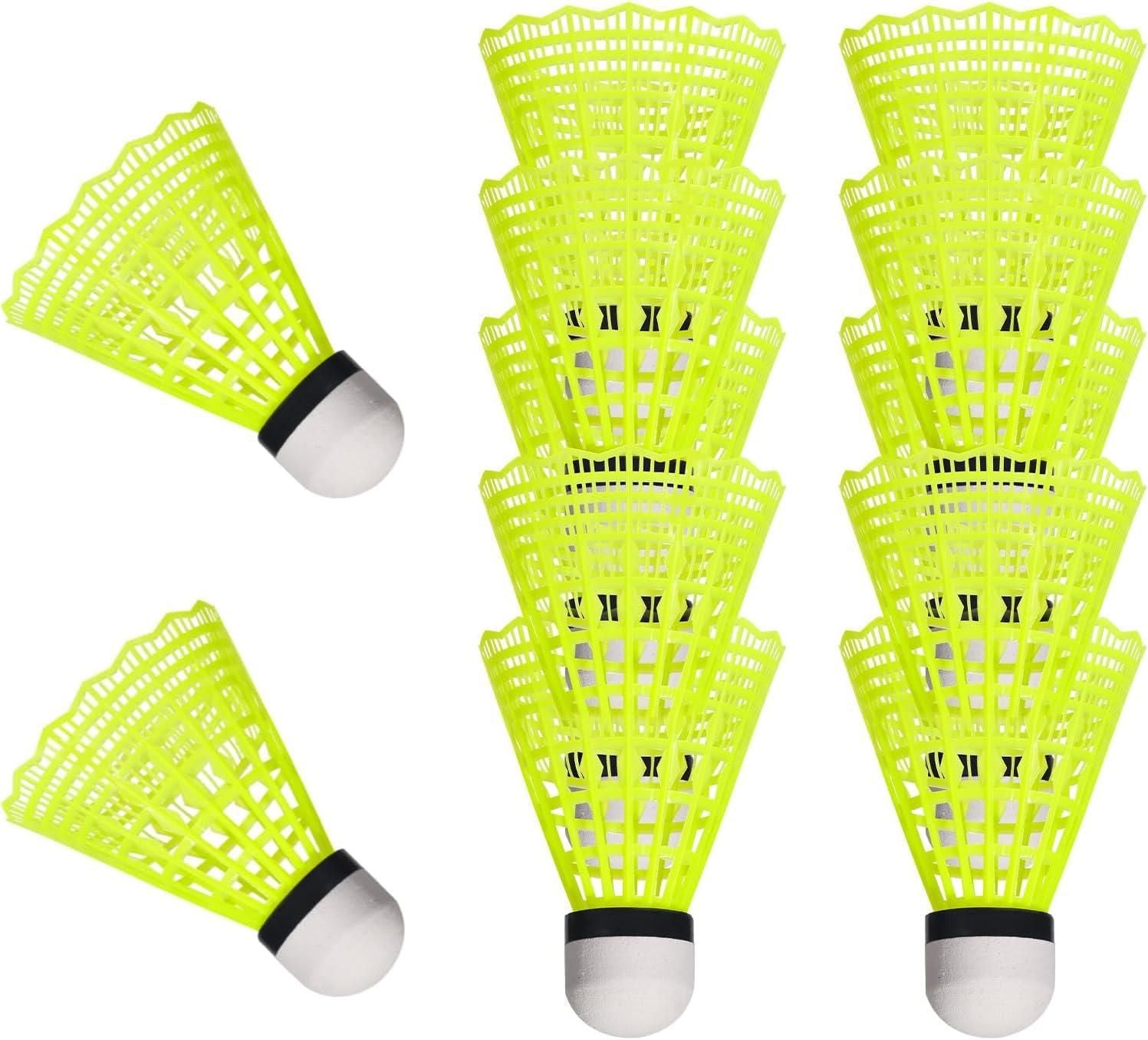 Durable Nylon Badminton Shuttlecocks Indoor Outdoor Training Recreational Yellow 12 Pack V1308-DSZKI-283