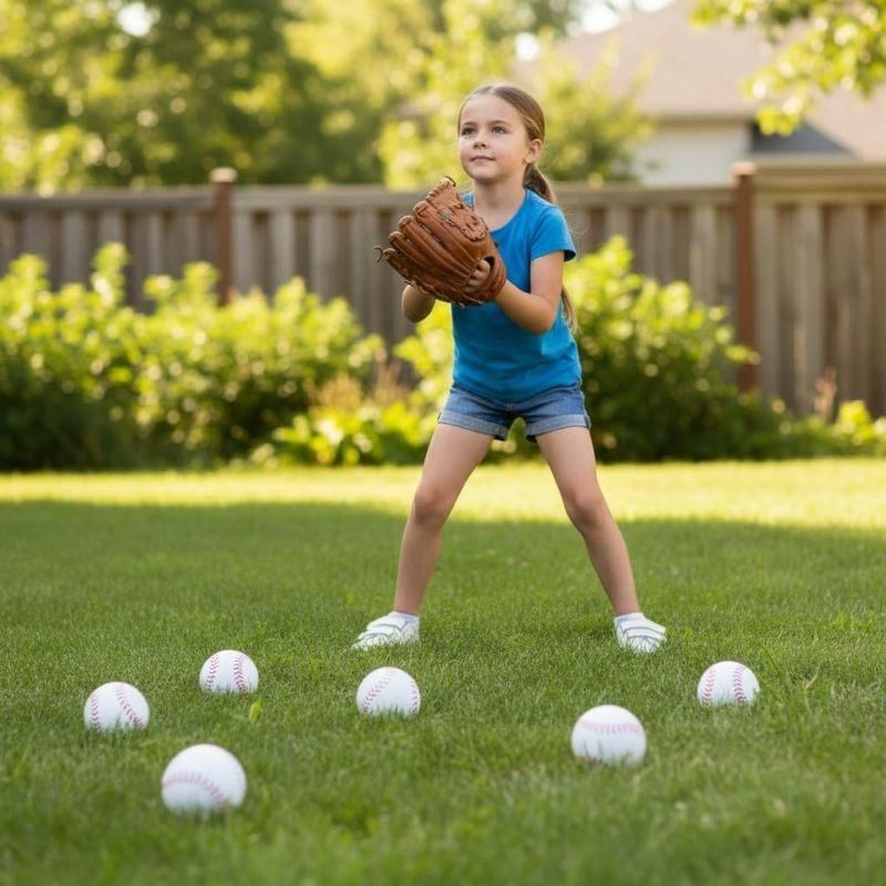 Soft PU Training Baseball 6Pcs Indoor Lightweight Pract Sports Ball Set V1308-DSZKI-286