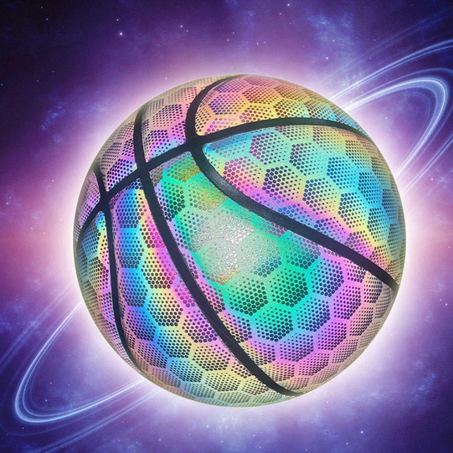 Reflective Luminous Glow Basketball Wear-Resistant PU Big hexagon 1Pc V1308-DSZKI-287