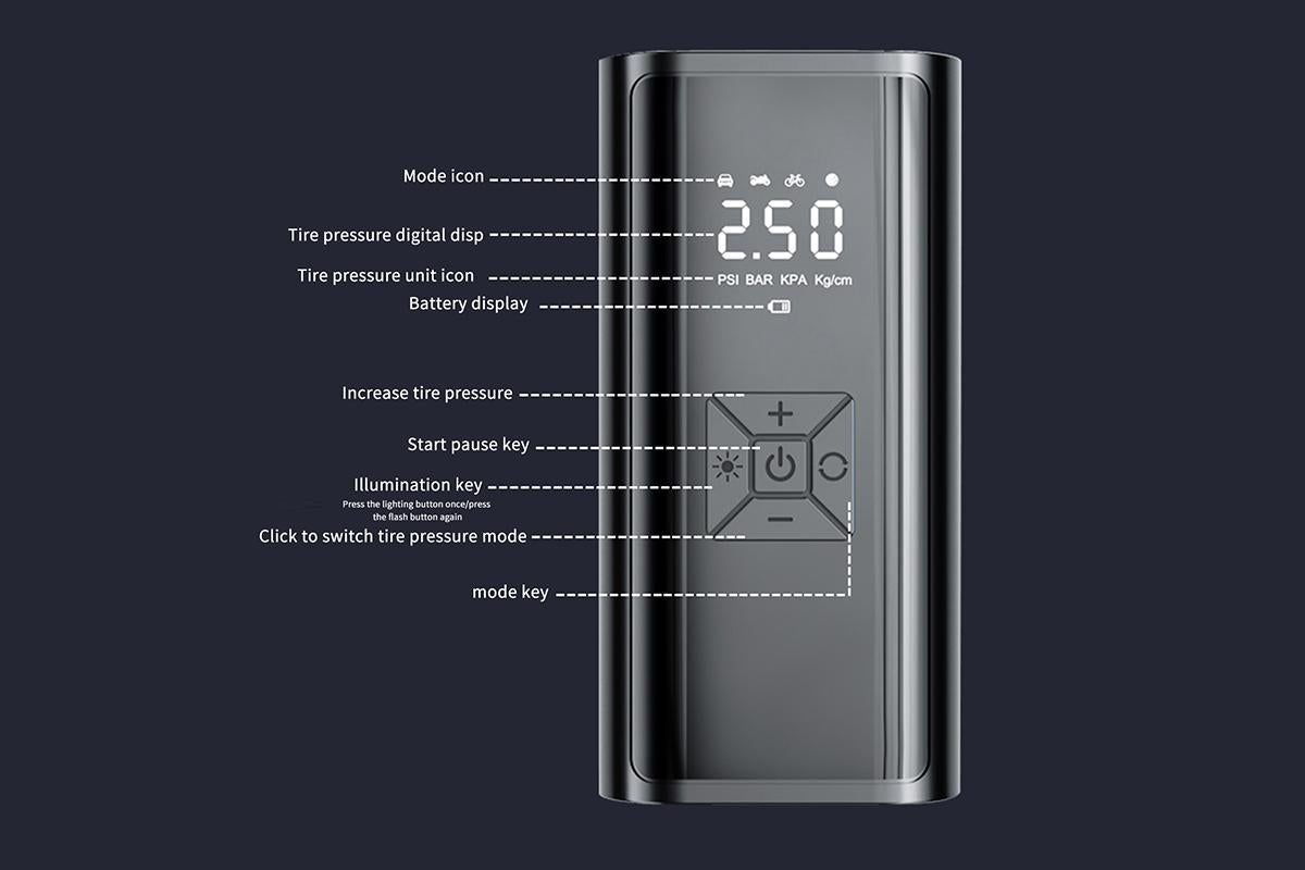 Electric Car Air Pump with Digital Display V1308-DSZKI-29