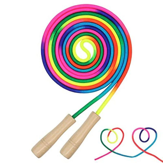 16Ft Adjustable Multi Person Long Jump Rope Wooden Handle Colorful Fitness Equipment V1308-DSZKI-291