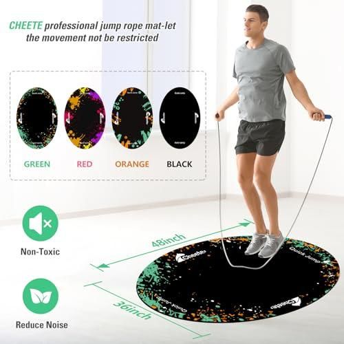 1pc Rubber Skipping Rope Mat 90x120cm Non-Slip Oval Anti-Wear Floor Mat V1308-DSZKI-292