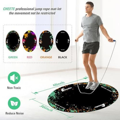 1pc Rubber Skipping Rope Mat 90x120cm Non-Slip Oval Anti-Wear Floor Mat V1308-DSZKI-292