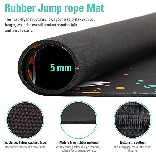 1pc Rubber Skipping Rope Mat 90x120cm Non-Slip Oval Anti-Wear Floor Mat V1308-DSZKI-292