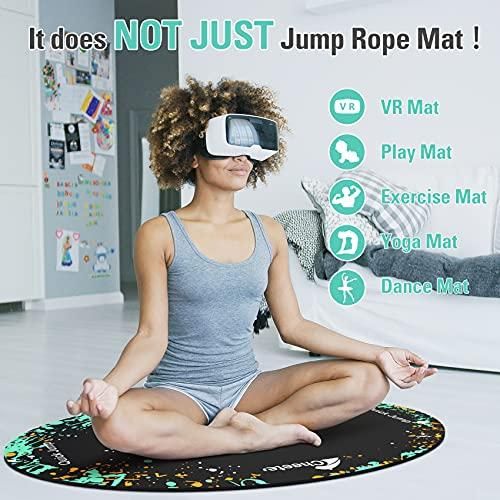 1pc Rubber Skipping Rope Mat 90x120cm Non-Slip Oval Anti-Wear Floor Mat V1308-DSZKI-292