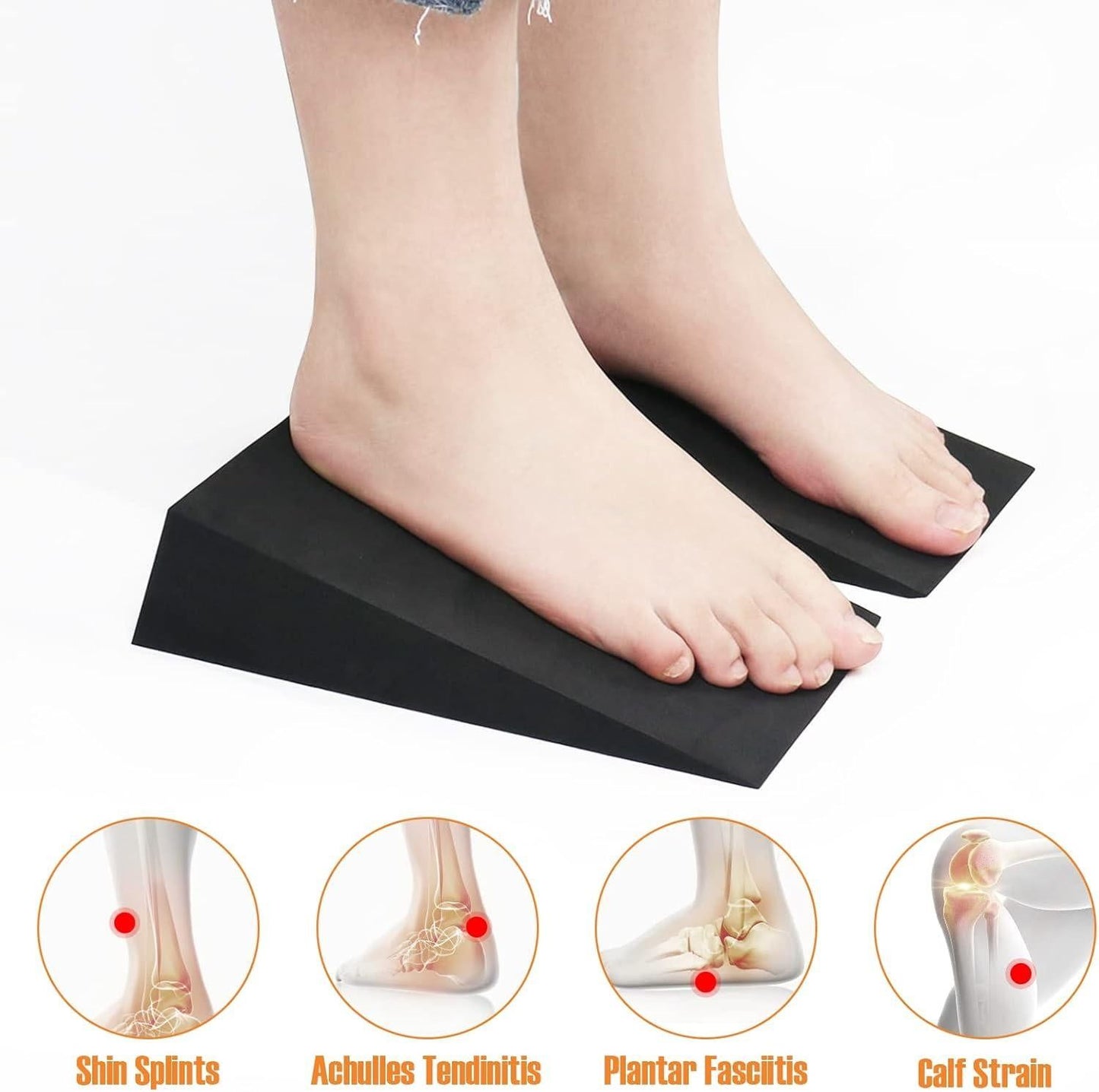 2 Pack Black EVA Foam Wedge Set for Yoga Calf Stretch Squat Incline Plate 9x6x2in V1308-DSZKI-294