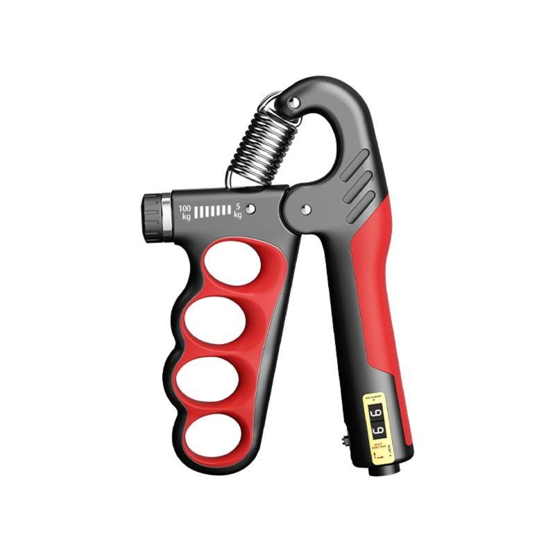 Adjustable electronic counting hand gripper hand strength training hand gripper 5-100KG adjustable gray red V1308-DSZKI-301