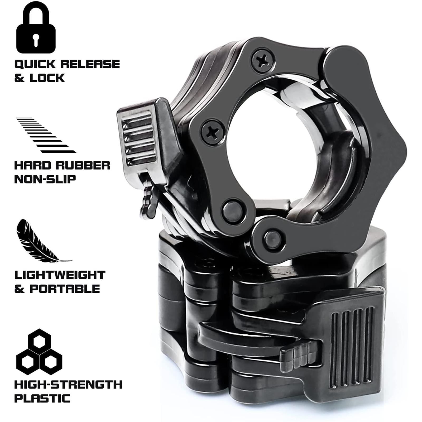 Barbell Clamps Black 2 Inch Quick Release Weight Bar Collars 1 Pair V1308-DSZKI-303