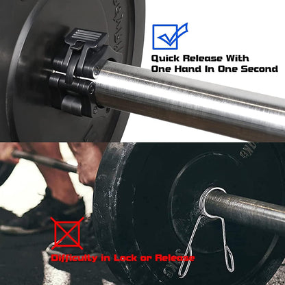 Barbell Clamps Black 2 Inch Quick Release Weight Bar Collars 1 Pair V1308-DSZKI-303