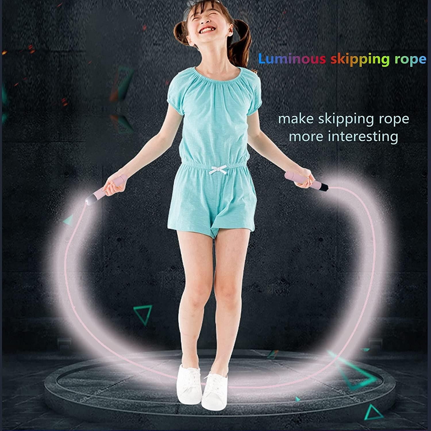 Glowing Skipping Rope Blue 2.8m Jump Rope 160g V1308-DSZKI-304