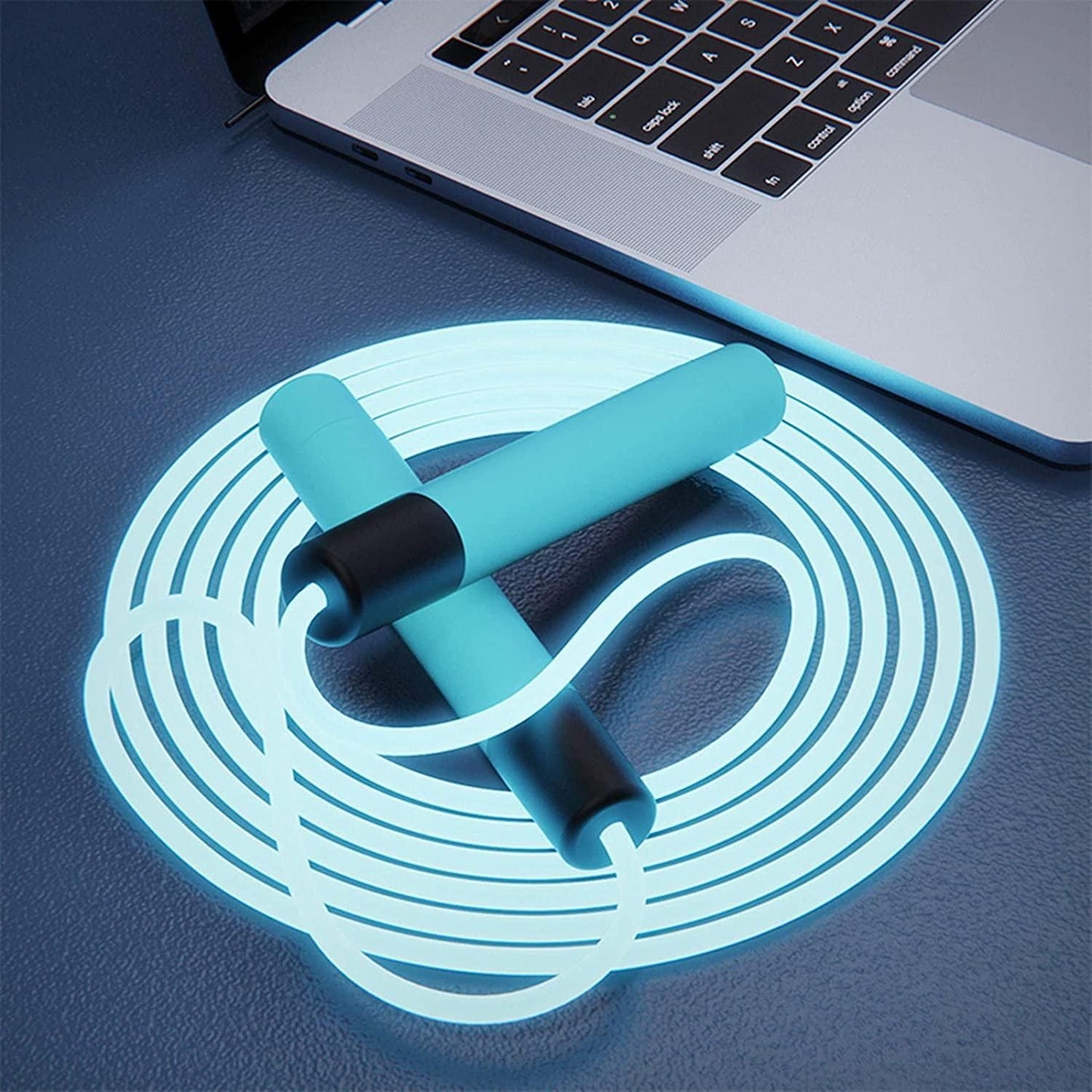 Glowing Skipping Rope Blue 2.8m Jump Rope 160g V1308-DSZKI-304