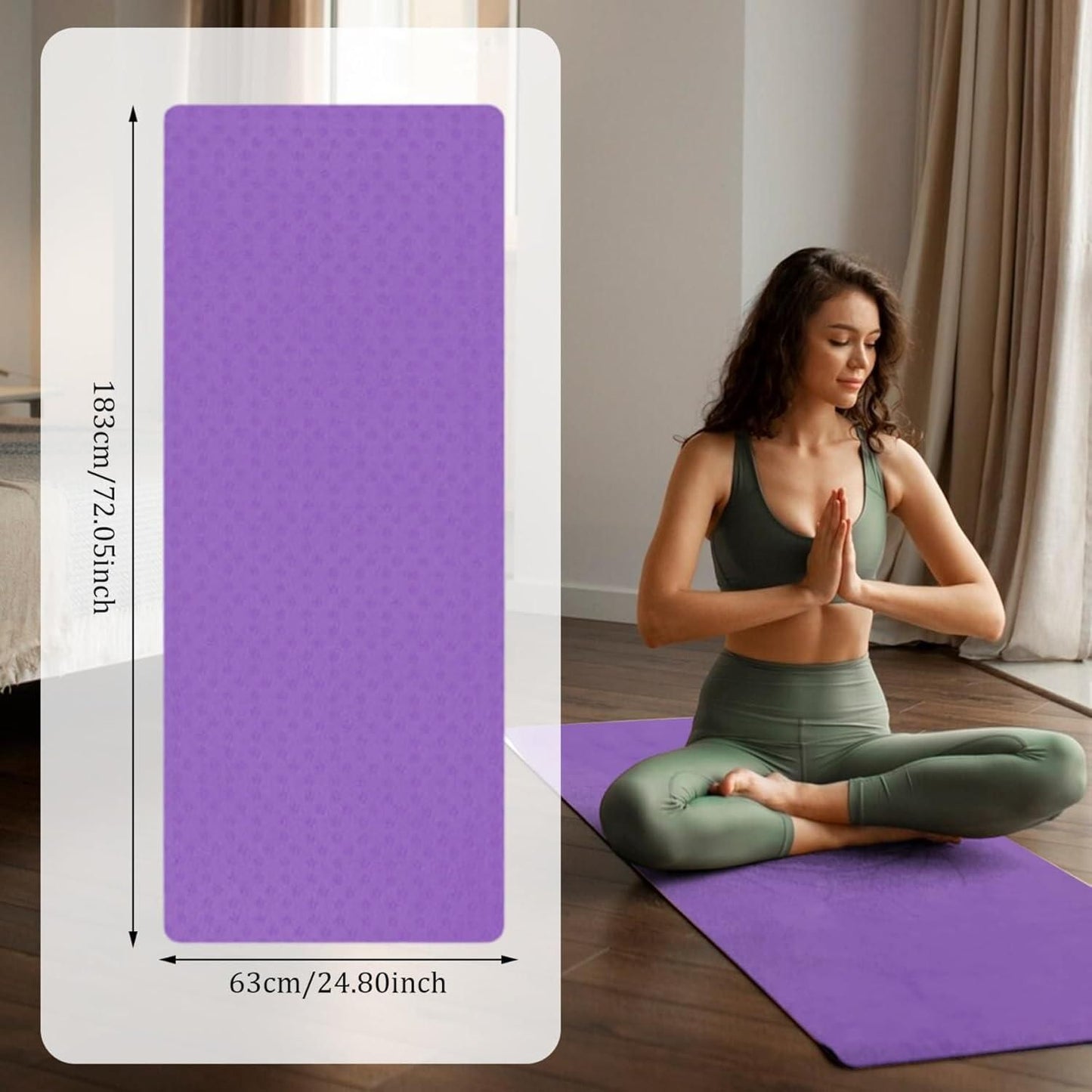 Non-slip High Temperature Yoga Towel Blue 183x63cm Microfiber 1pc V1308-DSZKI-305