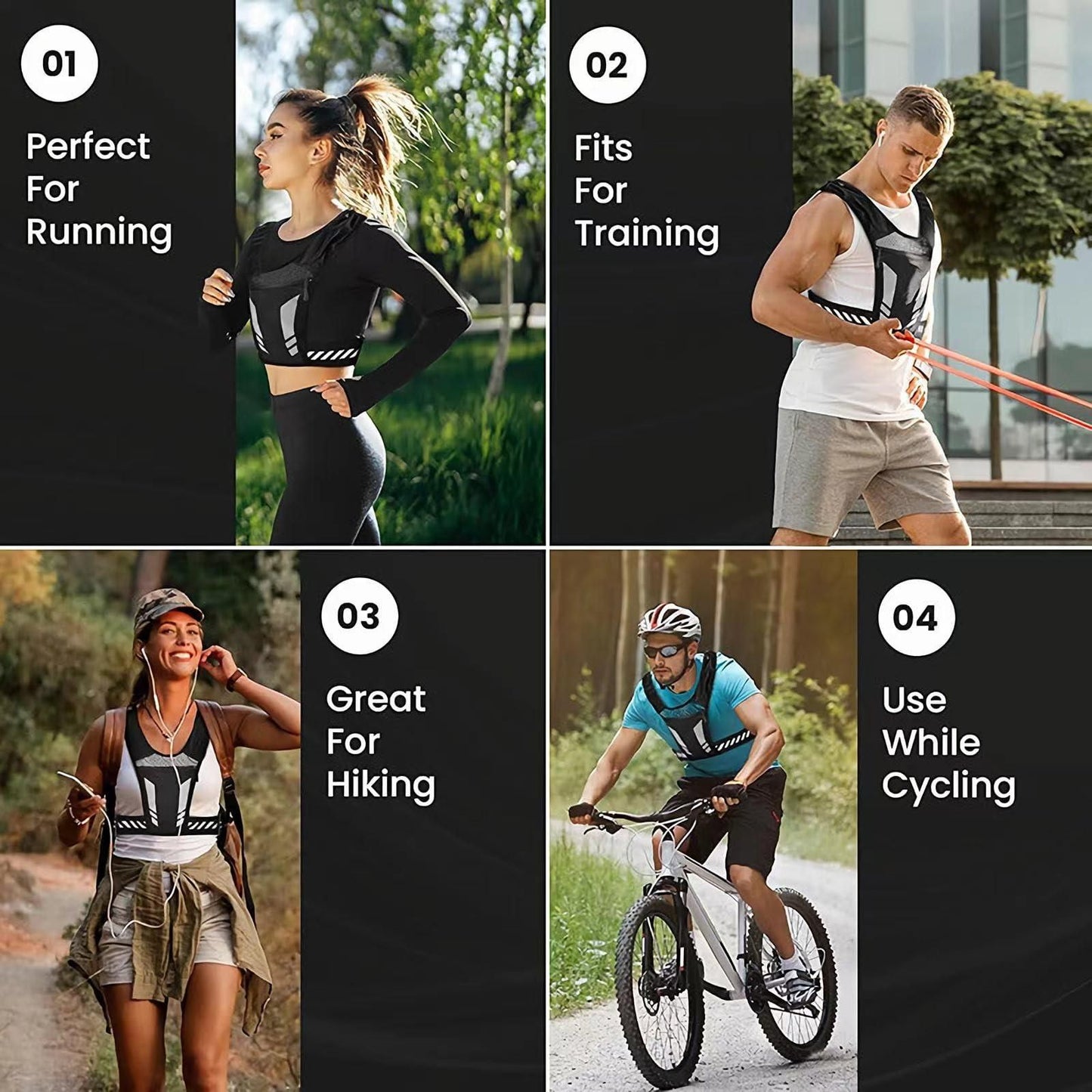 Reflective Running Vest One Size Mesh Lightweight Adjustable Breathable with Phone Pocket 1pc V1308-DSZKI-306