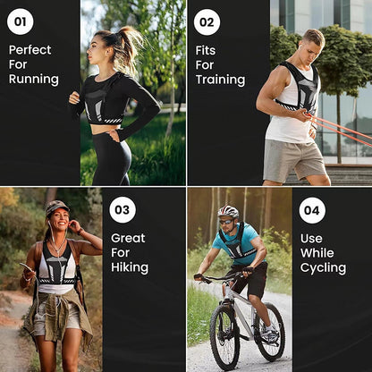 Reflective Running Vest One Size Mesh Lightweight Adjustable Breathable with Phone Pocket 1pc V1308-DSZKI-306