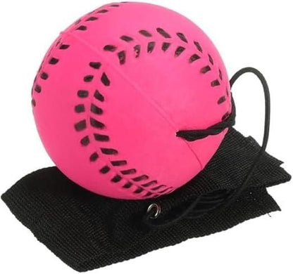 Rubber Wrist Elastic Ball Rope Swing Return Ball Exercise Reaction Rebound Ball Rose Red 1pc V1308-DSZKI-307