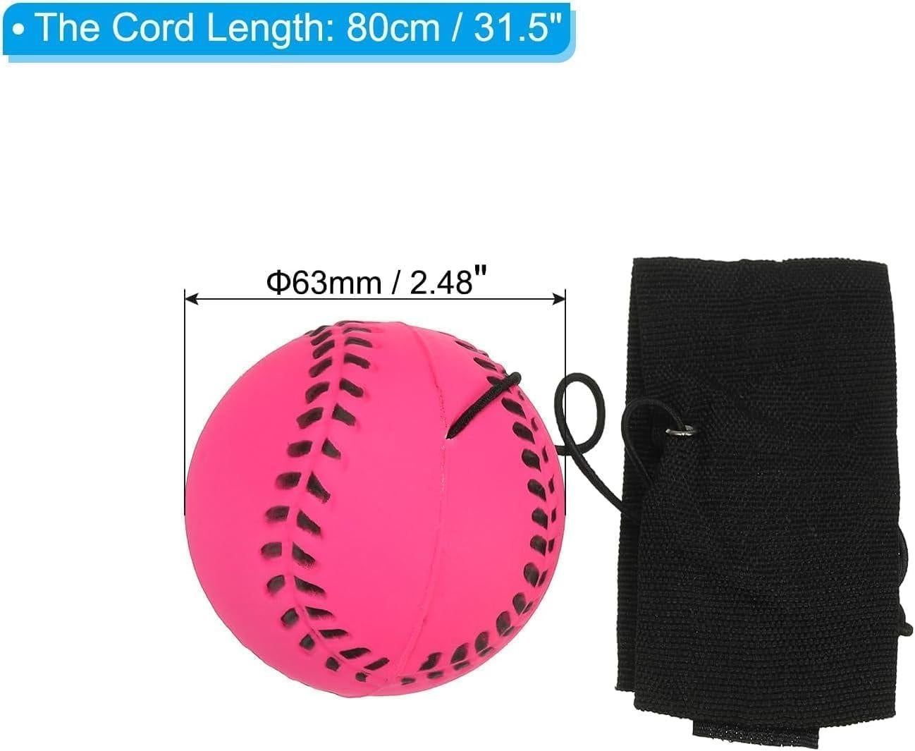 Rubber Wrist Elastic Ball Rope Swing Return Ball Exercise Reaction Rebound Ball Rose Red 1pc V1308-DSZKI-307
