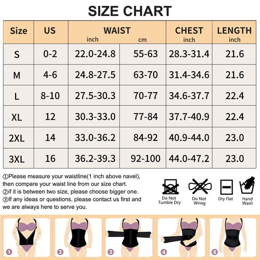 Waist Trainer Vest For Women Corset Trimmer Belt Slimming Body Shaper Tummy Control Cincher - M V1308-DSZKI-311-2