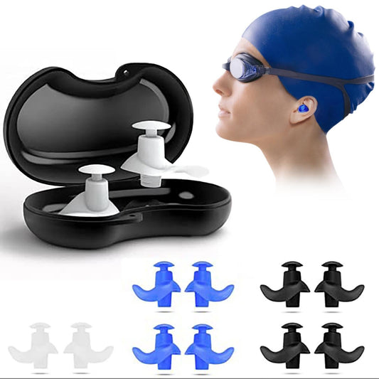 6-Pairs Reusable Silicone Ear Plugs - Waterproof for Swim Surf Shower & Water Sports - Adults V1308-DSZKI-314