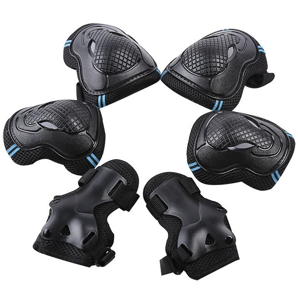 6Pcs Protective Gear Set Knee Elbow Wrist Guards for Skateboard Cycling Riding - S V1308-DSZKI-316-1