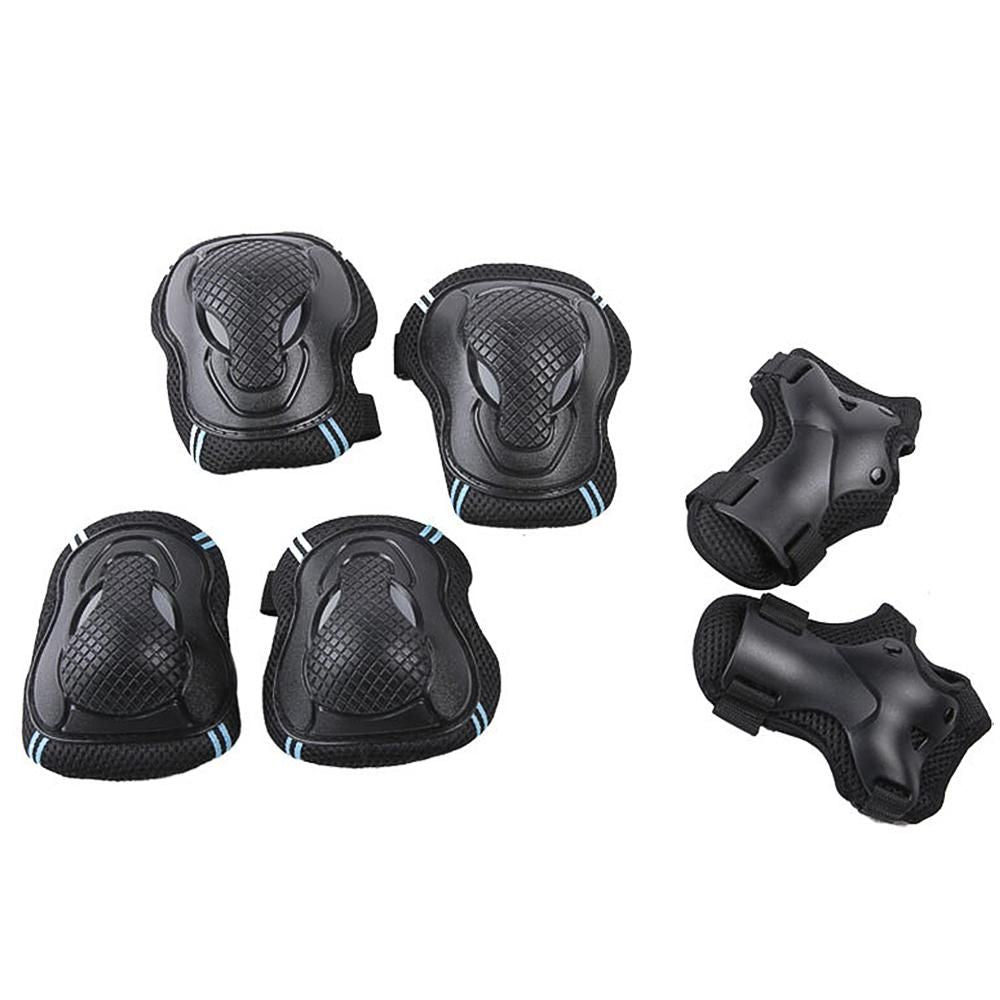 6Pcs Protective Gear Set Knee Elbow Wrist Guards for Skateboard Cycling Riding - S V1308-DSZKI-316-1