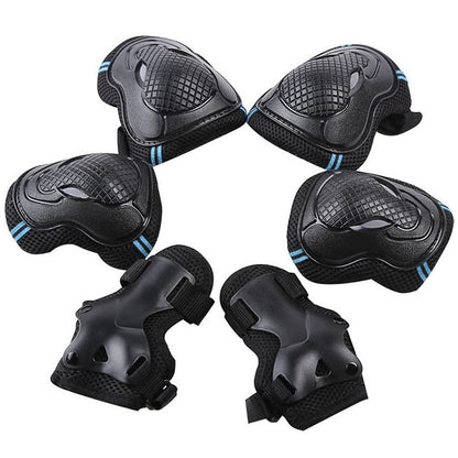 6Pcs Protective Gear Set Knee Elbow Wrist Guards for Skateboard Cycling Riding - L V1308-DSZKI-316-3