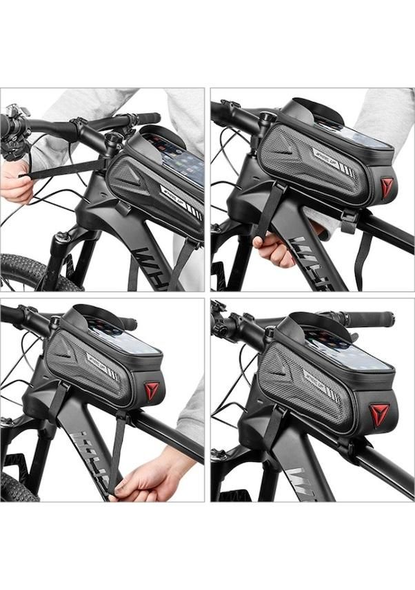 7-inch Waterproof Touch Screen Bike Bag, Bicycle Pouch Front Frame Tube Bag (color) V1308-DSZKI-317