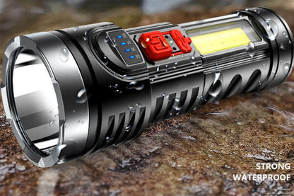 Super Bright Torch 6 Led Flashlight USB Rechargeable Tactical light V1308-DSZKI-32