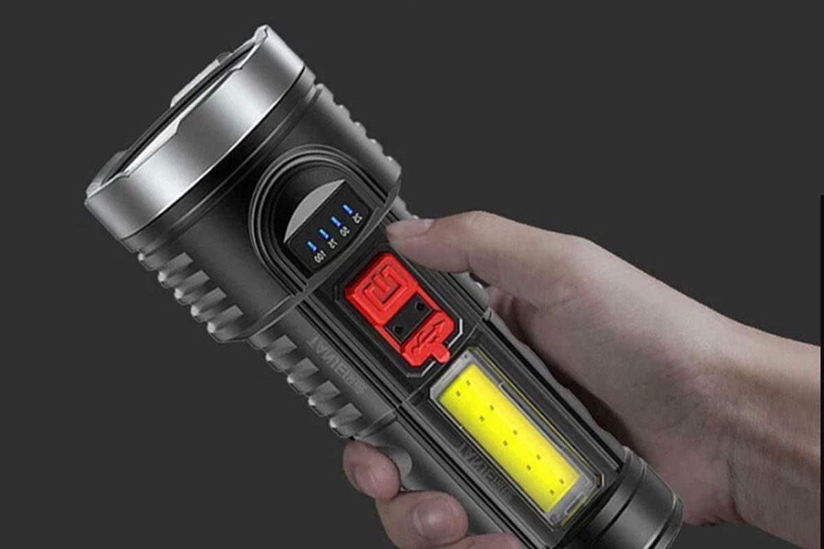 Super Bright Torch 6 Led Flashlight USB Rechargeable Tactical light V1308-DSZKI-32