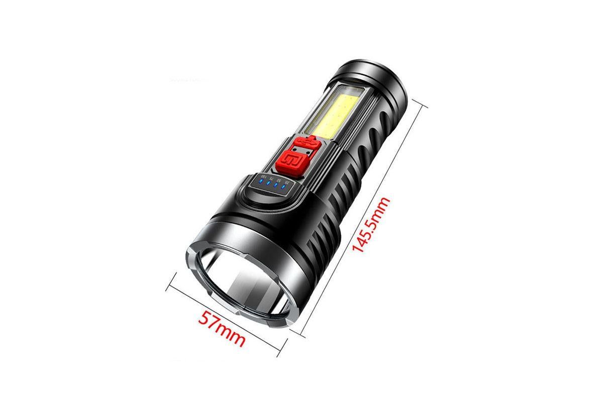 Super Bright Torch 6 Led Flashlight USB Rechargeable Tactical light V1308-DSZKI-32