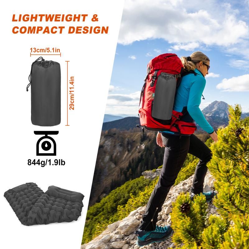 Camping Sleeping Pad with Pillow Built-in Pump Ultralight Inflatable Sleeping Mat Waterproof V1308-DSZKI-320