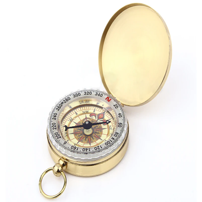 Portable Classic Brass Survival Camping Compass, Outdoor Hiking Pocket Watch Map V1308-DSZKI-323