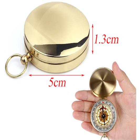 Portable Classic Brass Survival Camping Compass, Outdoor Hiking Pocket Watch Map V1308-DSZKI-323