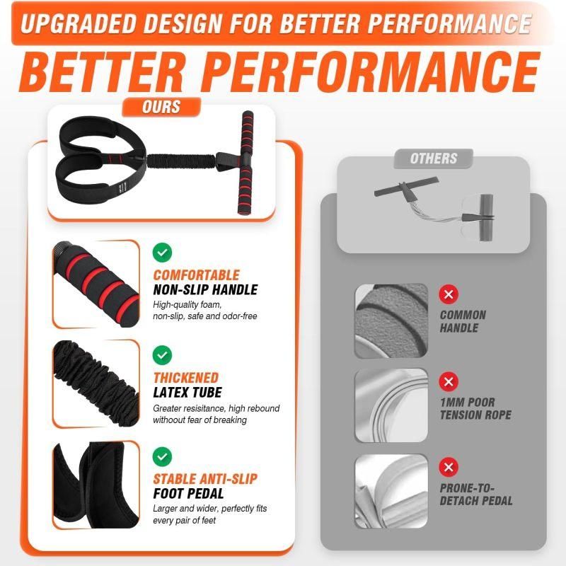 55LBS Foot Pedal Tension Rope, Home Leg Exercise Resistance Belt with Handle - Black V1308-DSZKI-328